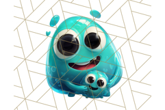 Slime Monster Clipart, Colorful Goo Graphics Png Product Image 2
