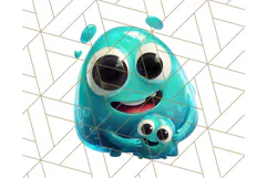 Slime Monster Clipart, Colorful Goo Graphics Png Product Image 2