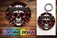 Cheerful Coaster Round Design PNG, Skull Product Image 1