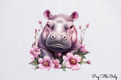 Watercolor Spring Floral Animal Clipart PNG Product Image 1
