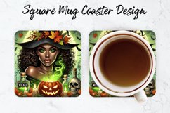 Halloween Witch Mug coaster | Coaster | Sublimation Design Product Image 1