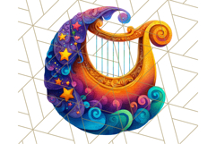 Whimsical Celestial Moon and Stars Clipart Constellation Png Product Image 2