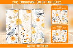 Sparrow Tumbler Wrap Designs, Sublimation Wrap Product Image 1