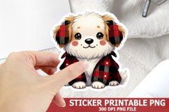 Christmas Dog Sticker| Christmas Sticker PNG Design Product Image 1