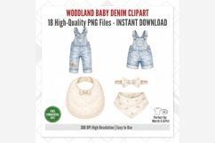 Woodland Baby Denim Clipart Bundle Product Image 2