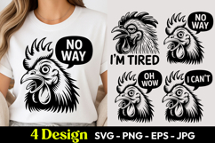 Rooster No Way Mood SVG PNG Product Image 1