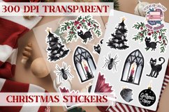 Christmas Sticker Sheet Gothic Dark Winter Holiday PNG Product Image 1