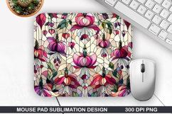 Flower Mouse Pad Sublimation, Spring Flower Mouse Pad PNG Product Image 1