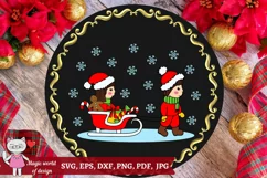 Winter sled snow kids clipart svg, kids sledding Product Image 2