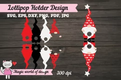 Christmas Gnome lollipop Holder svg, papercut Product Image 3