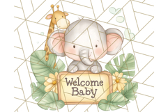 Pastel Safari Jungle Baby Animals PNG Clipart, Nursery Product Image 2