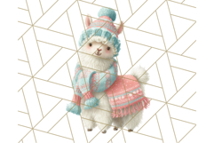 Coral and Aqua Christmas Clipart PNG, Pastel Holiday Art Product Image 2