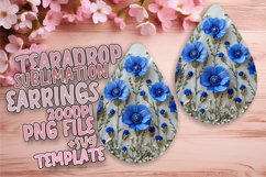 Stylish Sublimation Teardrop Earrings - Floral Edition Product Image 1