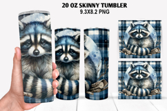 Raccoon Skinny Tumbler 20oz Wrap Design, Animal Tumbler Wrap Product Image 1