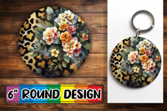 Whimsical Keychain Circle Designs PNG, Leopard Prints Product Image 1