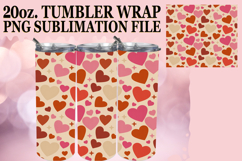 Luminous Sublimation 20oz tumbler wrap, Valentine's Pattern Product Image 1