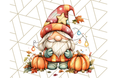 Fall Gnome PNG Clipart, Cute Autumn Gnomes with Pumpkins Product Image 2