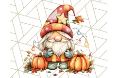 Fall Gnome PNG Clipart, Cute Autumn Gnomes with Pumpkins Product Image 2