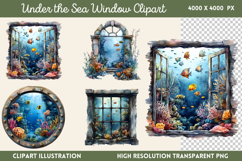 Under the Sea Window Clipart PNG Product Image 1