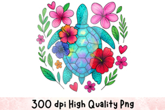 Summer Turtle Clipart Sublimation PNG | Summer Png Product Image 1