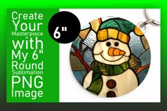 3D Snowman Christmas Round Design Keychan PNG Product Image 1