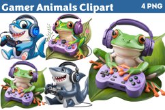 Gamer Animals Clipart PNG Product Image 1