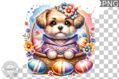 Easter Dog Sublimation - Easter Clipart PNG Design Product Image 1