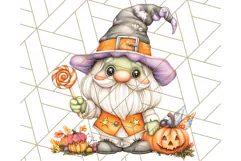 Spooky Cute Halloween Gnome PNG Clipart, Witch Ghost Bat Product Image 2