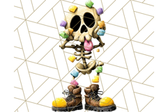 Quirky Skeleton Clipart PNG, Funny Halloween Bones Art Product Image 2