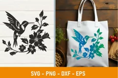 Hummingbird SVG clipart | Tropic flowers svg | Laser svg Product Image 2