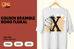 Golden Bramble Boho Floral Monogram Product Image 1