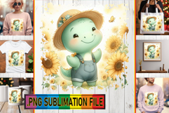 VIBRANT TSHIRT DESIGN PNG Sublimation, Cute Dino Product Image 1