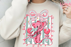 Preppy Valentine Teddy Bear PNG, Preppy Bear Cute Teddy Bear Product Image 3