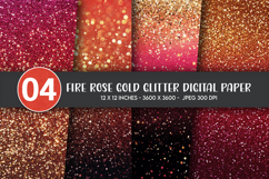 Fire Rose Gold Glitter Digital Paper Product Image 1