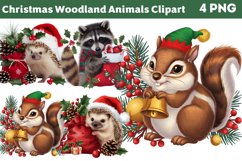 Christmas Woodland Animals Clipart Bundle PNG Product Image 5
