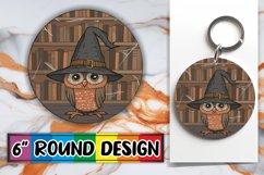 Autumn Boho Animal Round Design Halloween Keychain Product Image 1