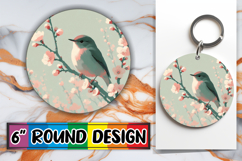 Joyful Car Coaster Round Design, Birds Product Image 1