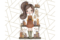 Whimsical Library Clipart with Cozy Readers and Books Product Image 2