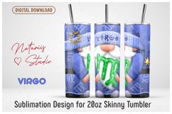 VIRGO. Zodiac Gnome - 20oz SKINNY TUMBLER. Product Image 1