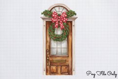 Christmas Door Sublimation Clipart PNG Product Image 1