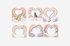 Rainbow Bridge Heart Clipart | 15 PNG Pet Memorial Hearts Product Image 9