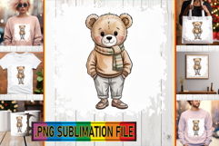VIBRANT TOTE BAG Design Ideas PNG, Teddy Bear Product Image 1
