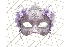 Vintage Garden Masquerade Floral Eye Mask PNG Clipart Product Image 2