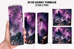 House Skinny Tumbler 20oz Wrap Design, Halloween Tumbler Product Image 1