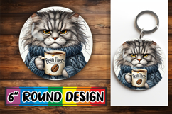 Bright Round Keychain Sublimation, Grumpy Cat Product Image 1