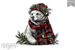 Christmas Bear Clipart Design - High Quality 300 Dpi Product Image 1
