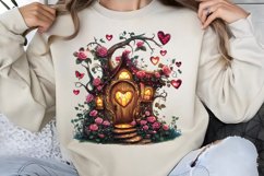 Valentines Day Fairy Houses Clipart PNG Product Image 1