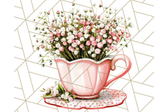 Vintage Floral Teacup Clipart PNG, Blooming Teacups Clip Art Product Image 2