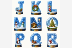 Christmas Globe Alphabet PNG Bundle, A-Z Letters &amp; Numbers Product Image 4