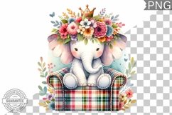 Floral Crown Elephant Sublimation - Clipart Bundle Product Image 10